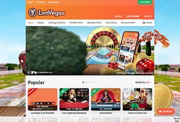 LeoVegas का गेम्स चयन